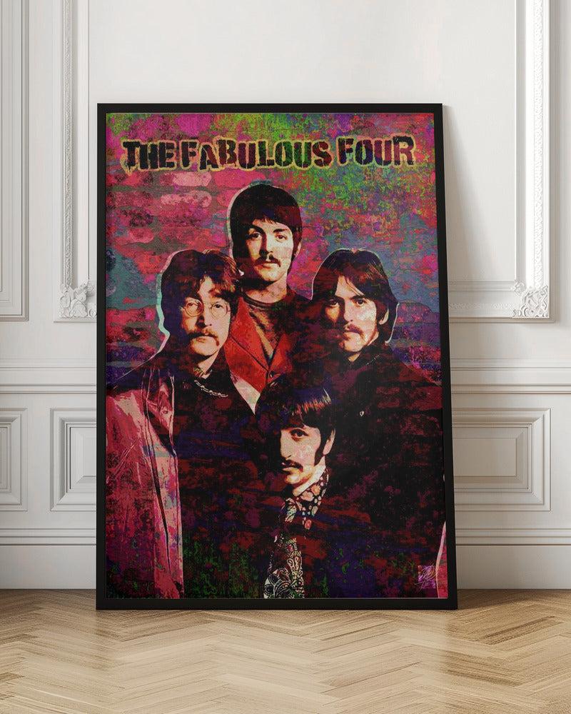 Beatles Poster Black Floating Frame