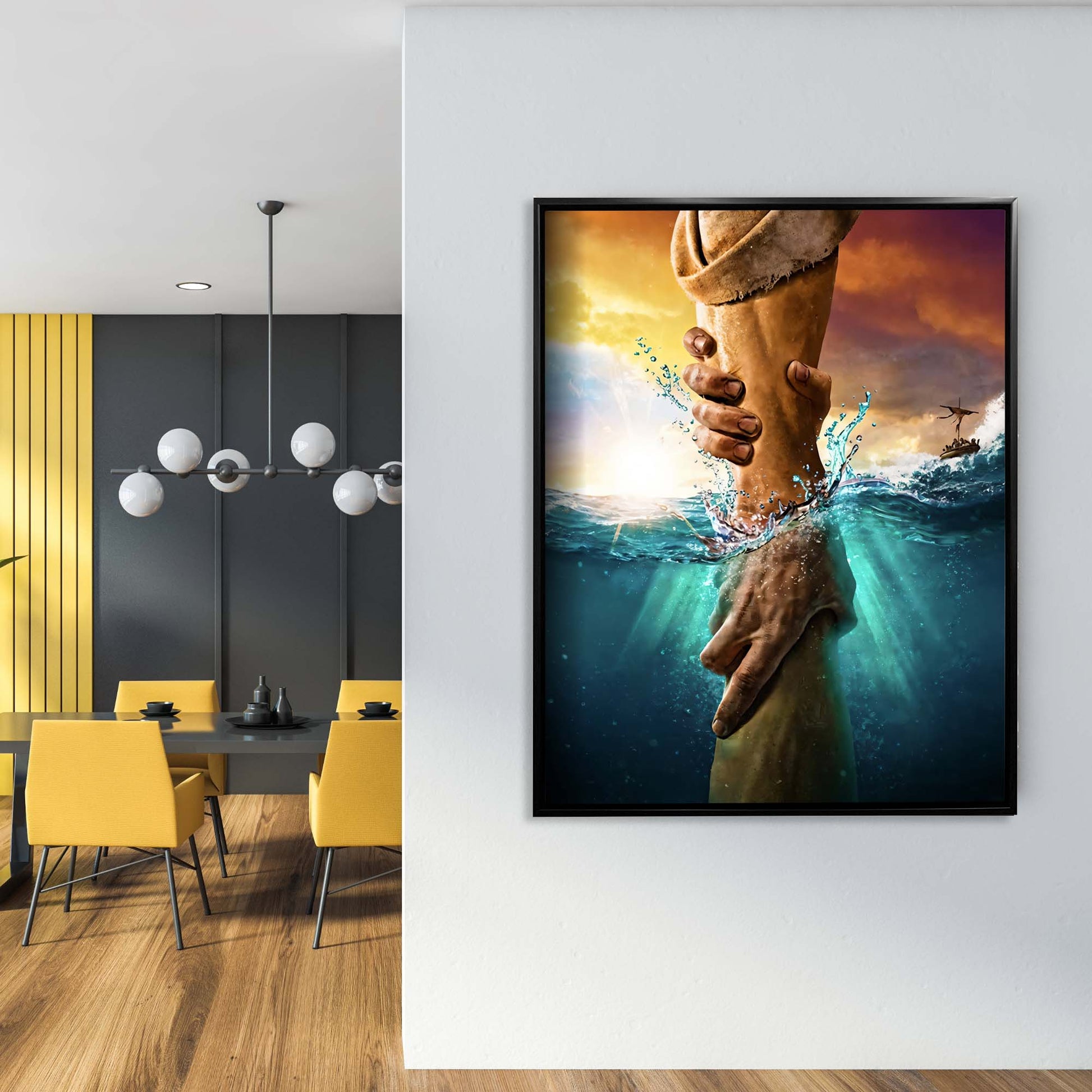 Hand of God- christ artwork  In black frame