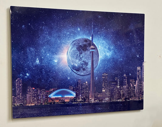 Light sky with CN Tower-Metal aluminum print- Toronto-Limited Edition