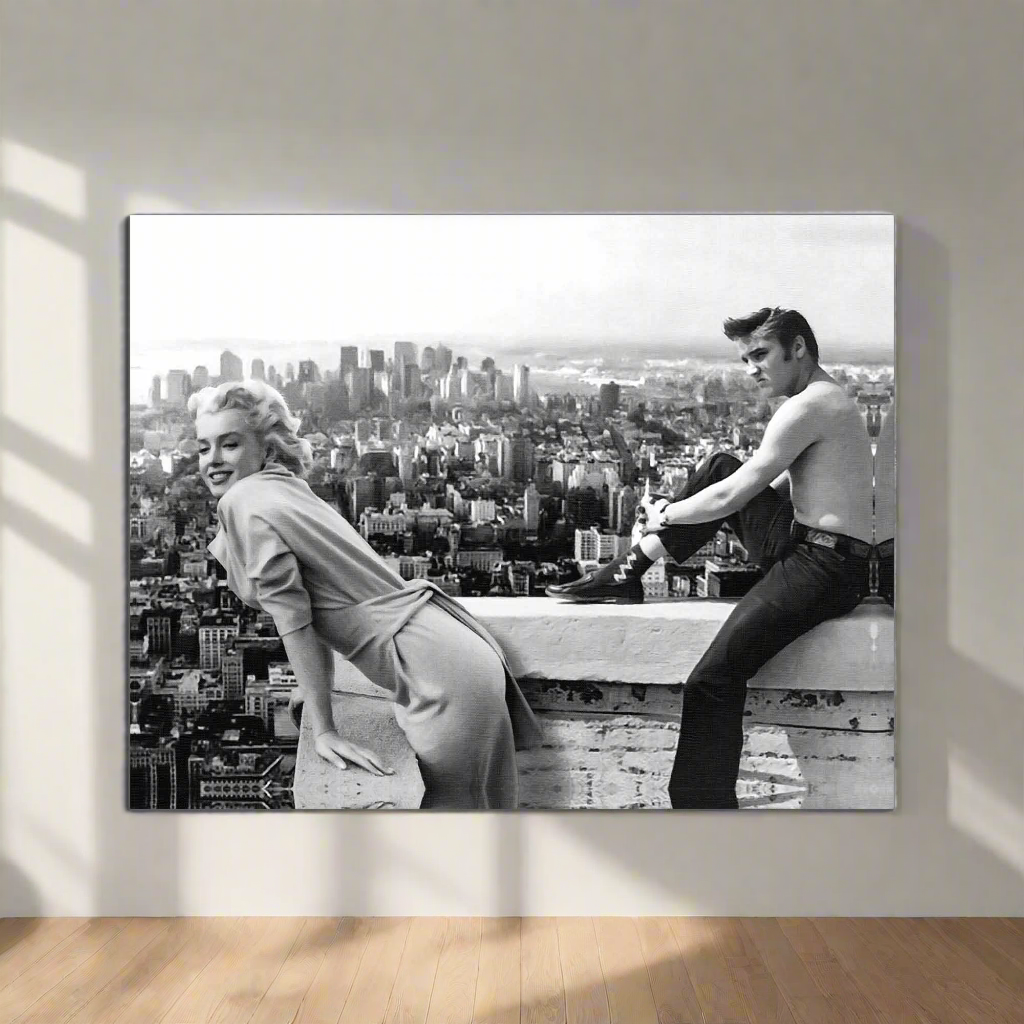 sample Marilyn & Elvis Framed On Canvas Print