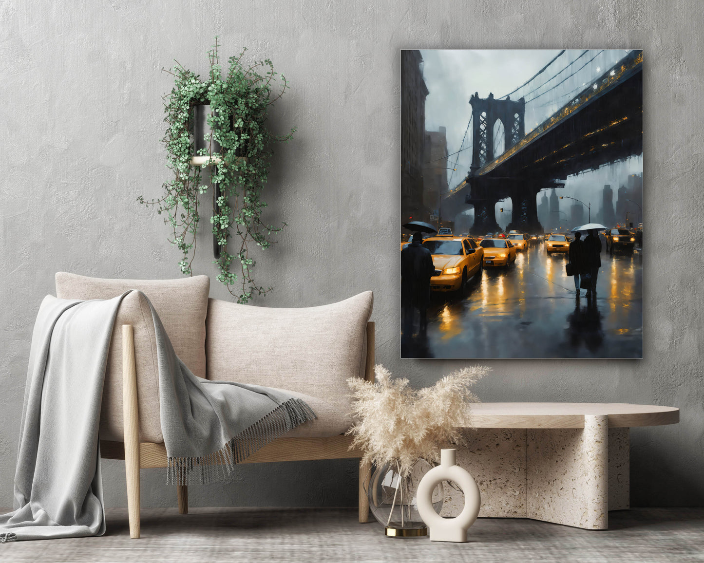 Wall Art-Stylized DUMBO NYC Bridge Skyline-Canvas Print
