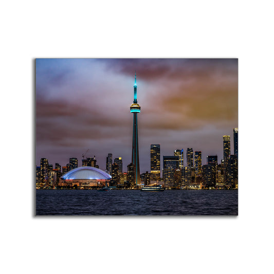 The CN Tower, Roger Center and Lake Ontario at sunset-Cities Skyline-Wall decor