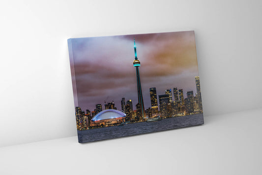 The CN Tower, Roger Center and Lake Ontario at sunset-Cities Skyline-Wall decor