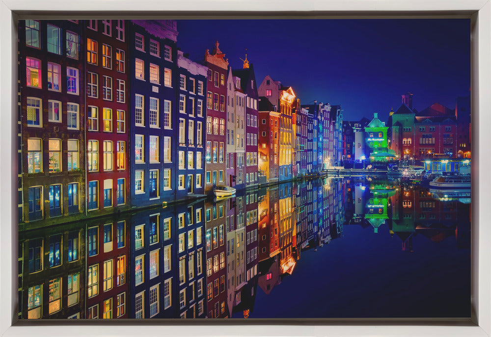 Wall art Amsterdam with White frame