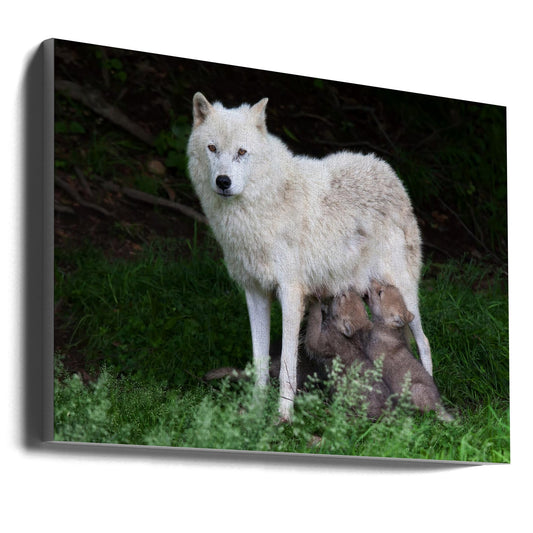Wall art Arctic Wolves - Remus and Romulus-36X24inches-Gallery Wrapped (Ready to Hang)