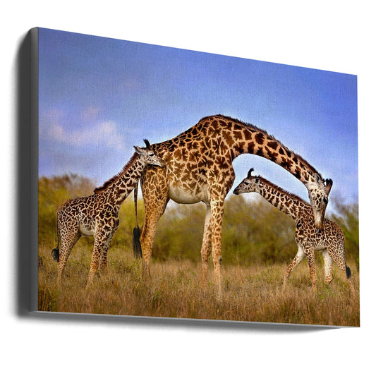 Artwork Giraffe with cubs36X24inches- Unframed