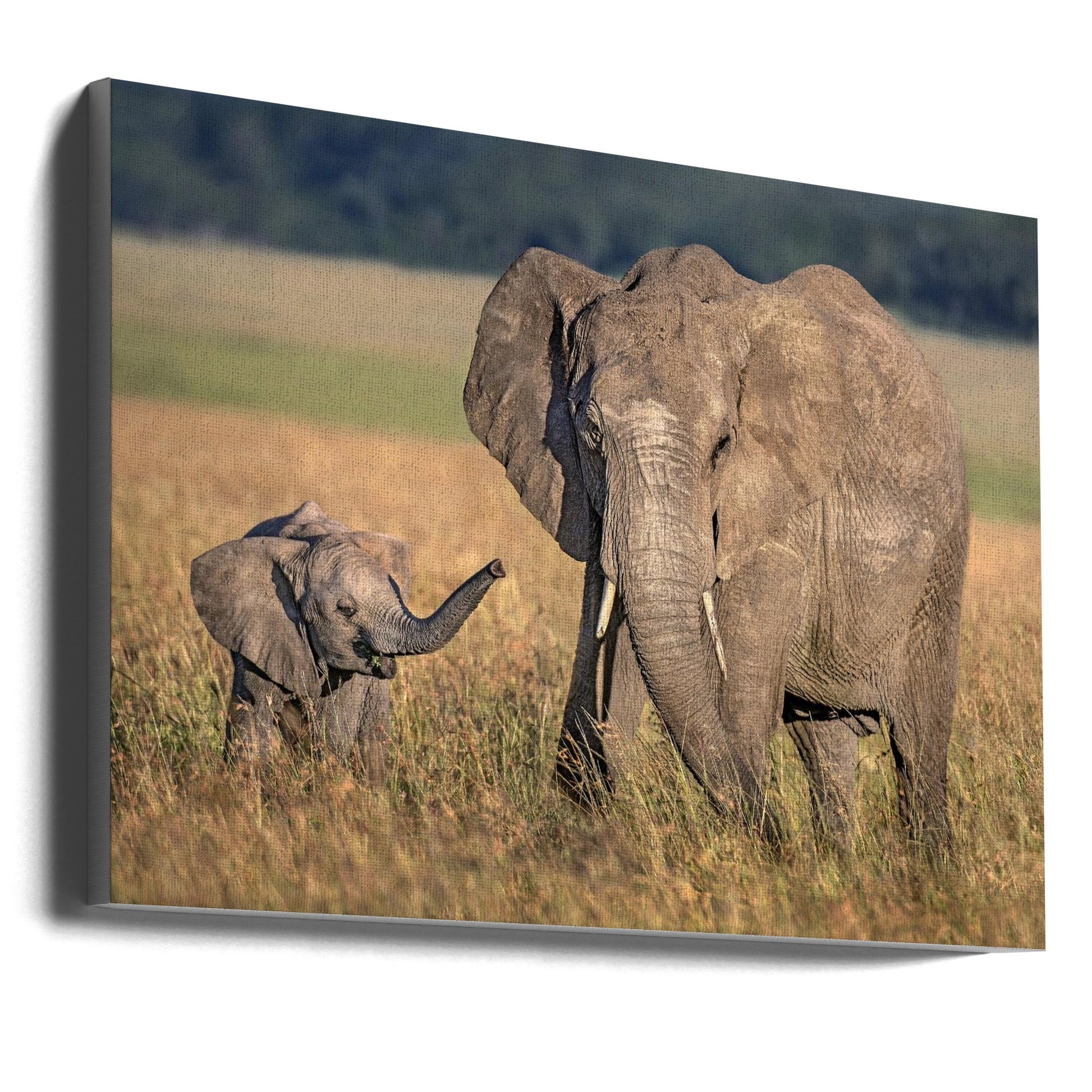 Artwork Mom elephant with calf36X24inches- Unframed