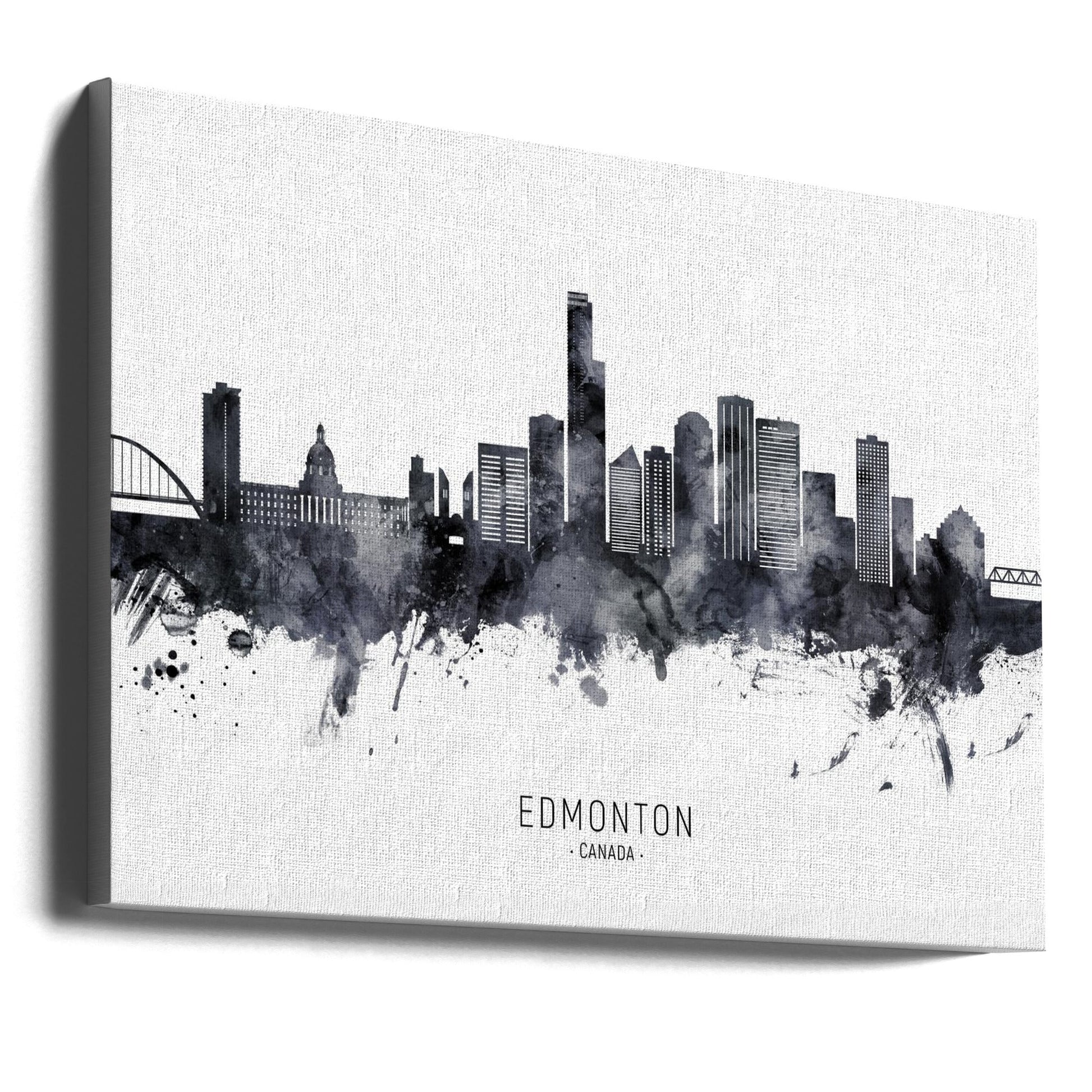 Wall art Edmonton Canada Skyline-36X24inches-Gallery Wrapped (Ready to Hang)
