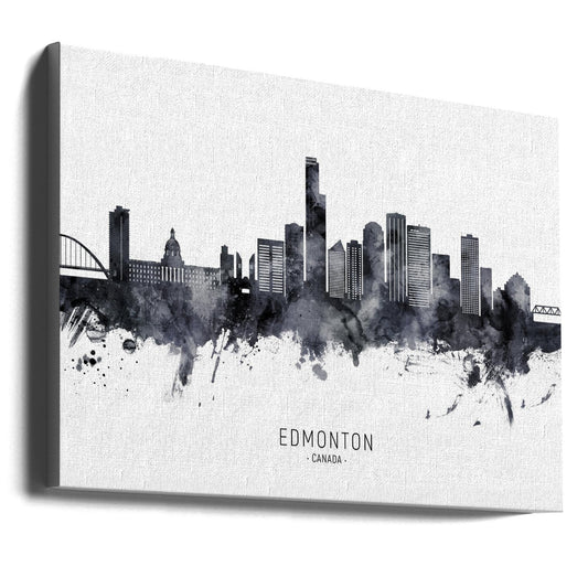 Wall art Edmonton Canada Skyline-36X24inches-Gallery Wrapped (Ready to Hang)