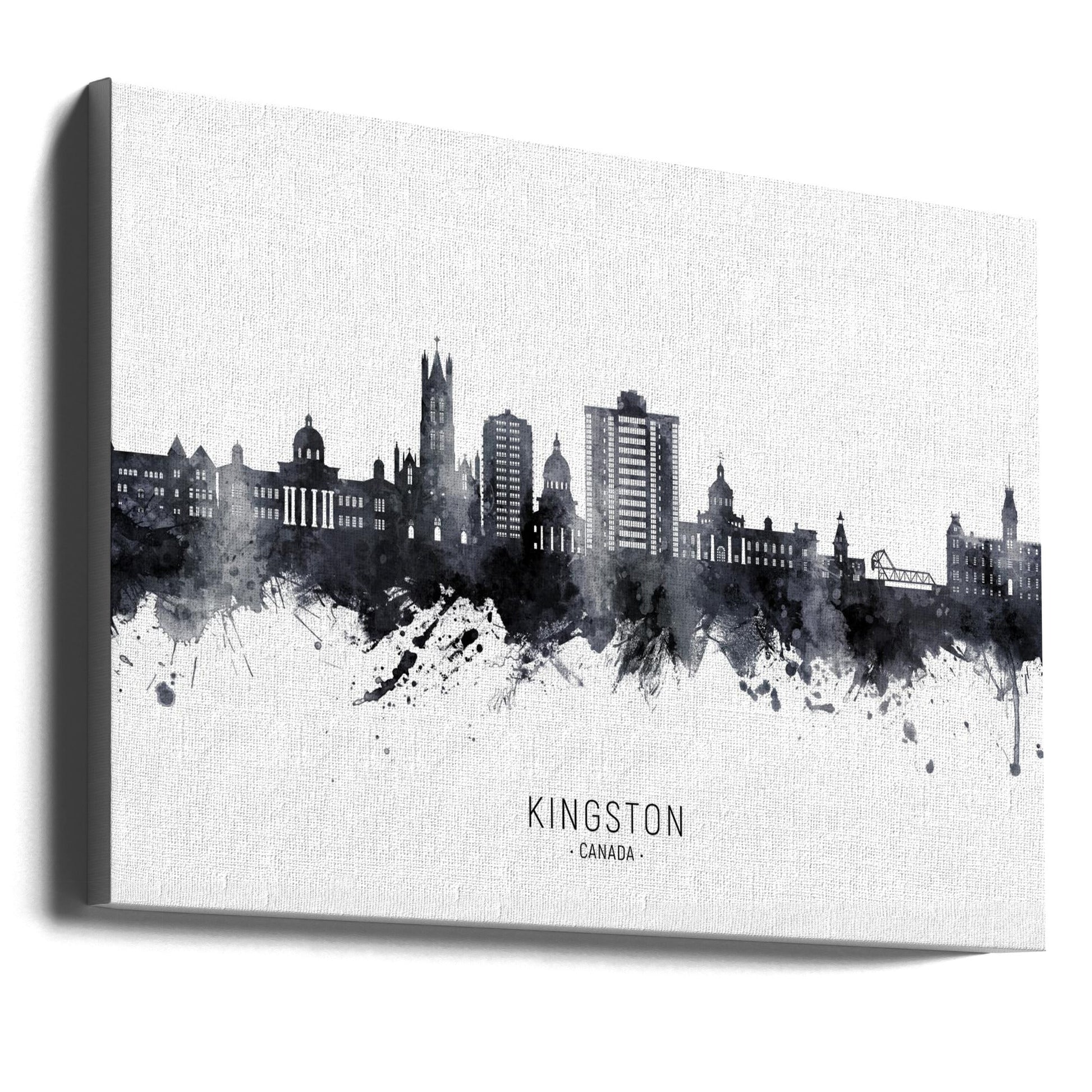 Wall art Kingston Canada Skyline-36X24inches-Gallery Wrapped (Ready to Hang)