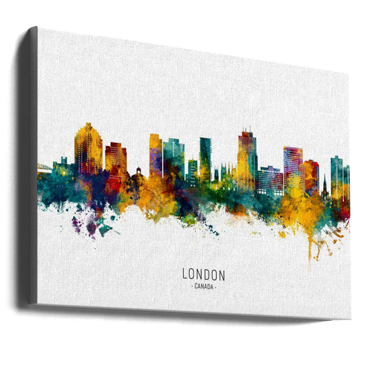 Wall art London Canada Skyline-36X24inches-Gallery Wrapped (Ready to Hang)