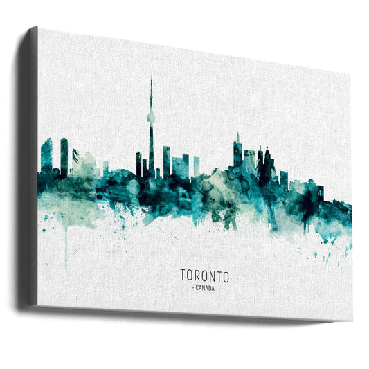 Wall art Toronto Canada Skyline-36X24inches-Gallery Wrapped (Ready to Hang)
