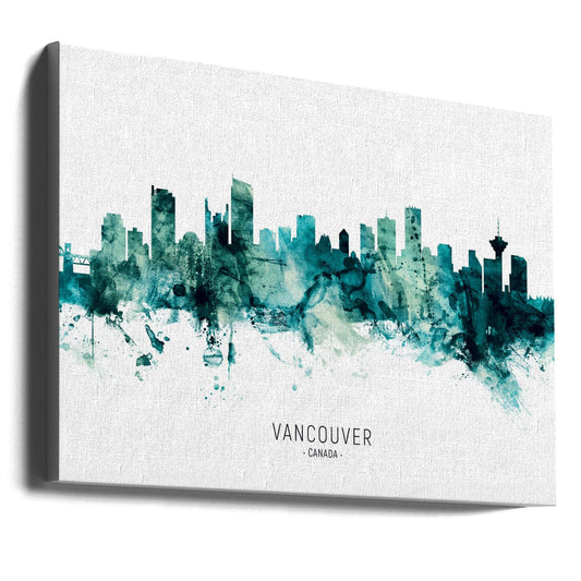 Wall art Vancouver Canada Skyline-36X24inches-Gallery Wrapped (Ready to Hang)