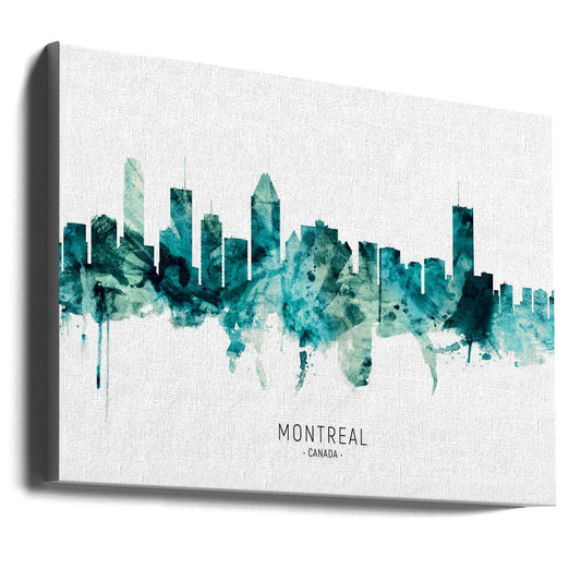 Wall art Montreal Canada Skyline-36X24inches-Gallery Wrapped (Ready to Hang)