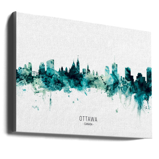 Wall art Ottawa Canada Skyline-36X24inches-Gallery Wrapped (Ready to Hang)