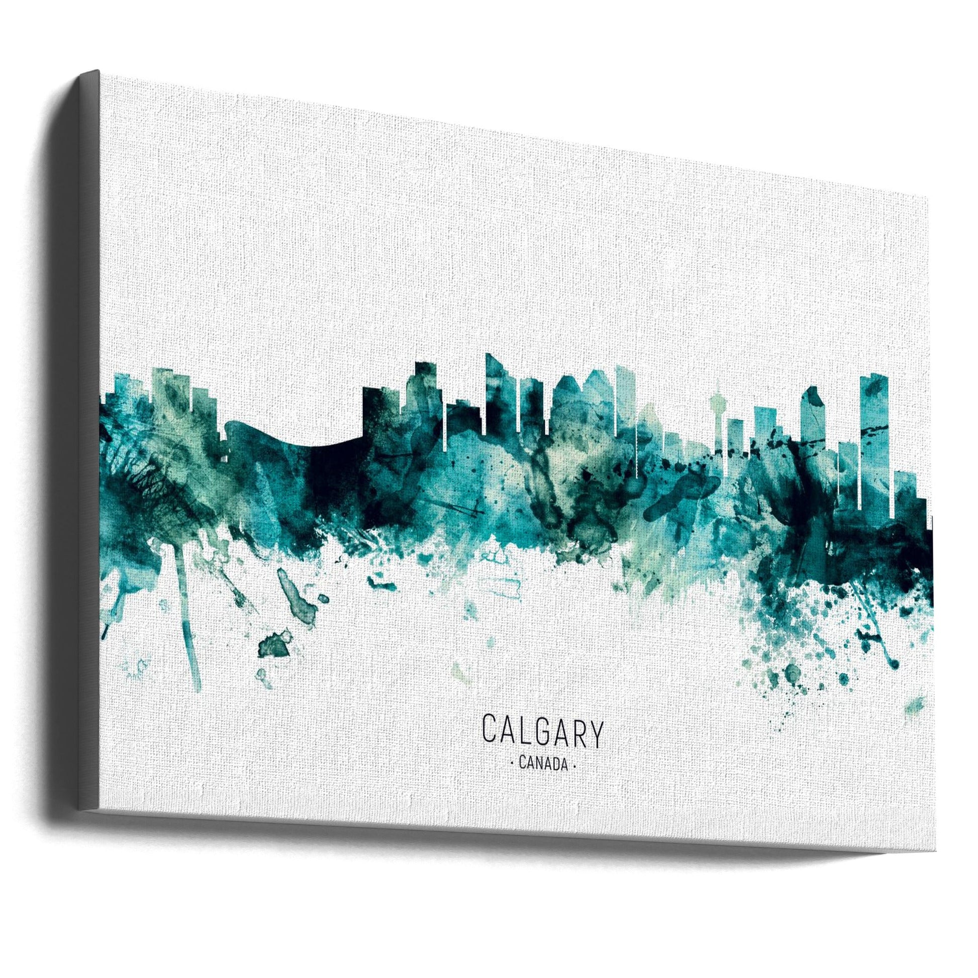 Wall art Calgary Canada Skyline-36X24inches-Gallery Wrapped (Ready to Hang)