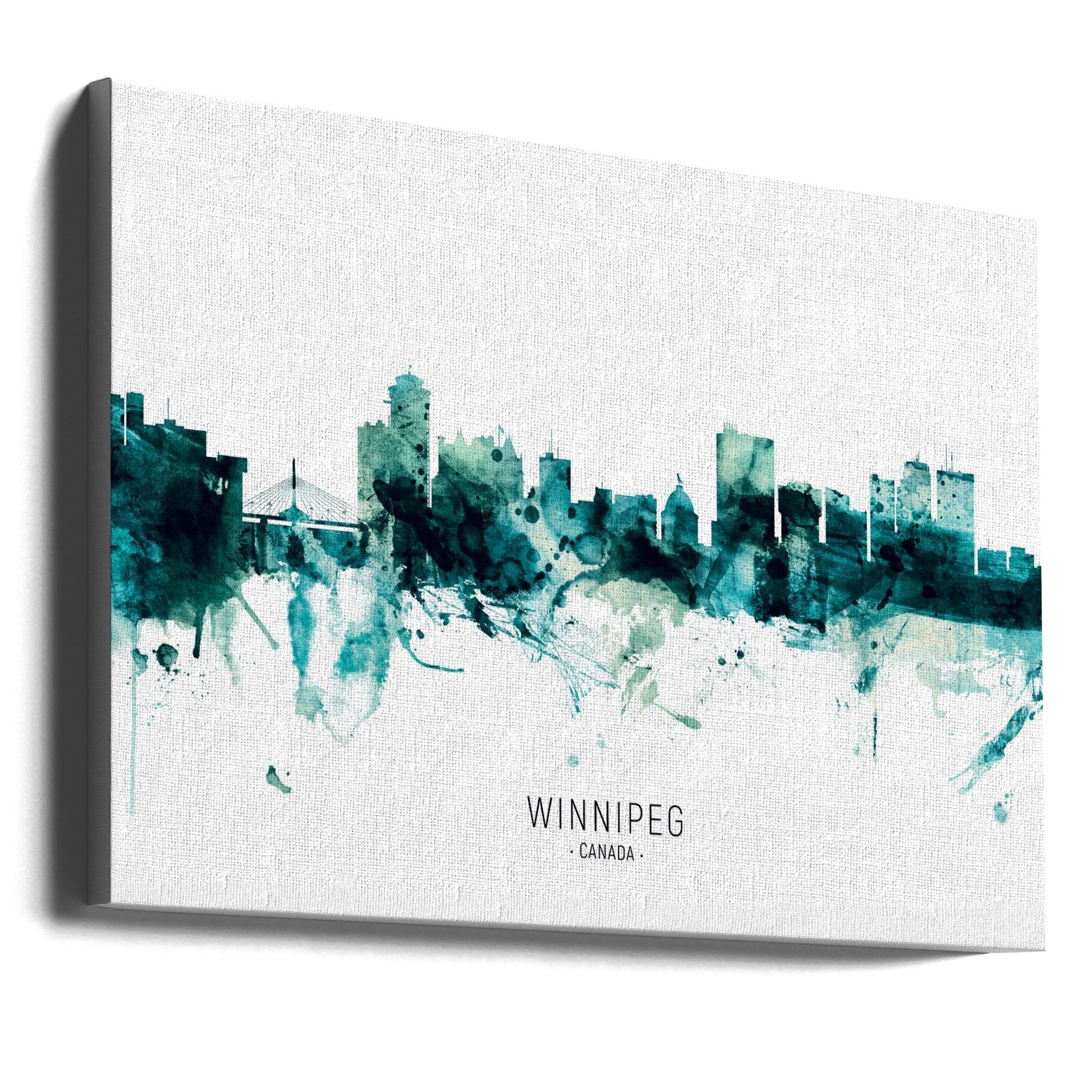 Wall art Winnipeg Canada Skyline-36X24inches-Gallery Wrapped (Ready to Hang)