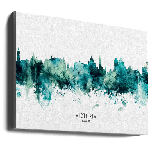 Wall art Victoria Canada Skyline-36X24inches-Gallery Wrapped (Ready to Hang)