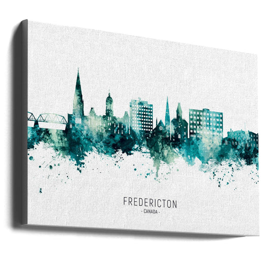 Wall art Fredericton Canada Skyline-36X24inches-Gallery Wrapped (Ready to Hang)