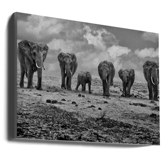 Artwork Big Family. Elephants36X24inches- Unframed