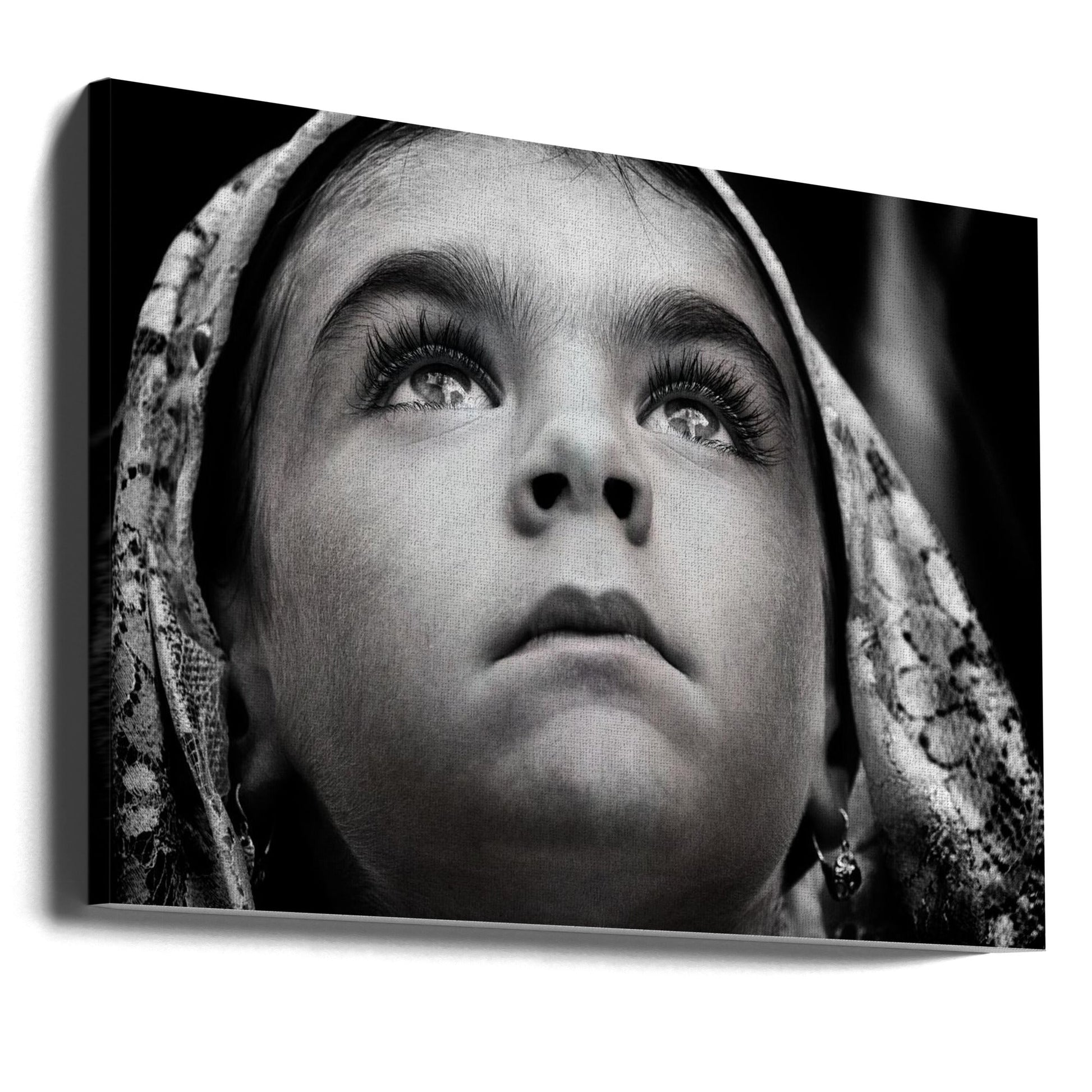 Artwork- Girl with Sardinian traditional veil-20X16inches-Gallery Wrapped (Ready to Hang)