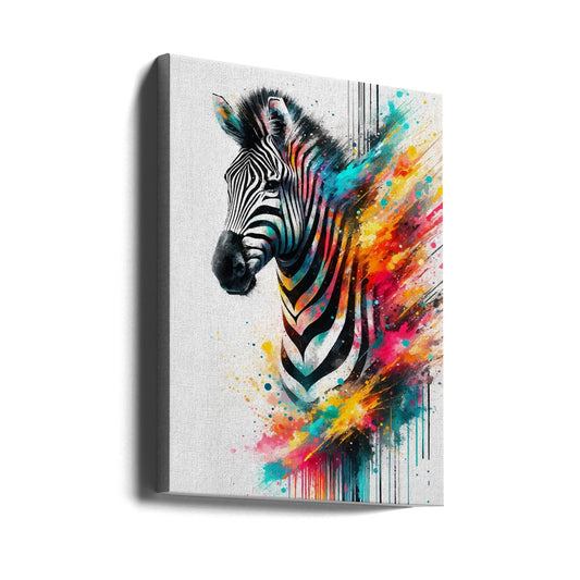 Artwork Colorful Zebra24X36inches- Unframed
