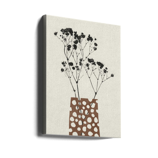 Artwork- Gypsophila In a Brown Vase-16X20inches-Gallery Wrapped (Ready to Hang)