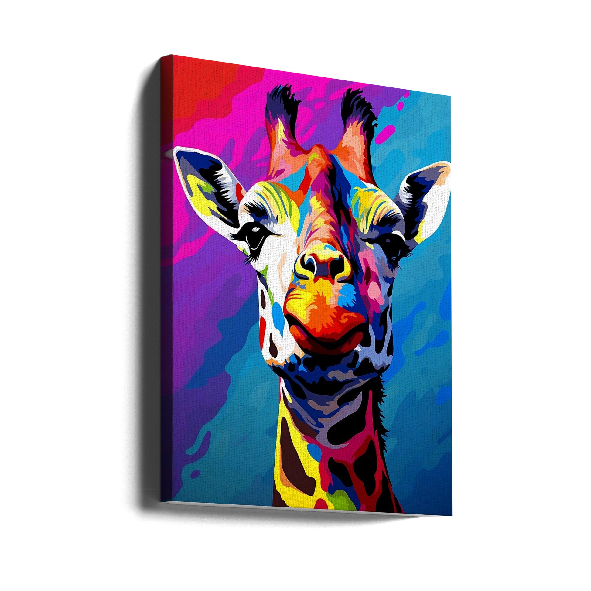 Giraffe Pop Art Wall Artwork Gallery Wrapped (Ready to Hang)
