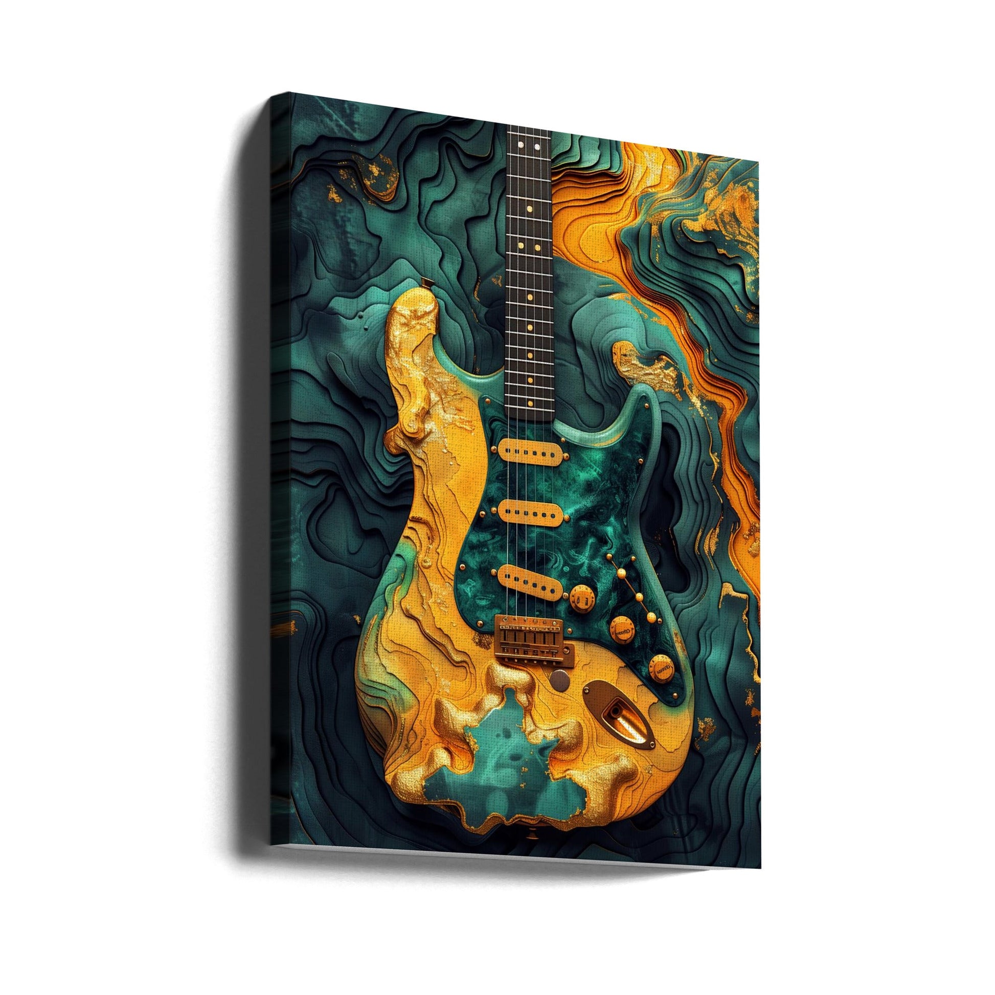 Music Guitar 1 Wall Artwork Gallery Wrapped (Ready to Hang)