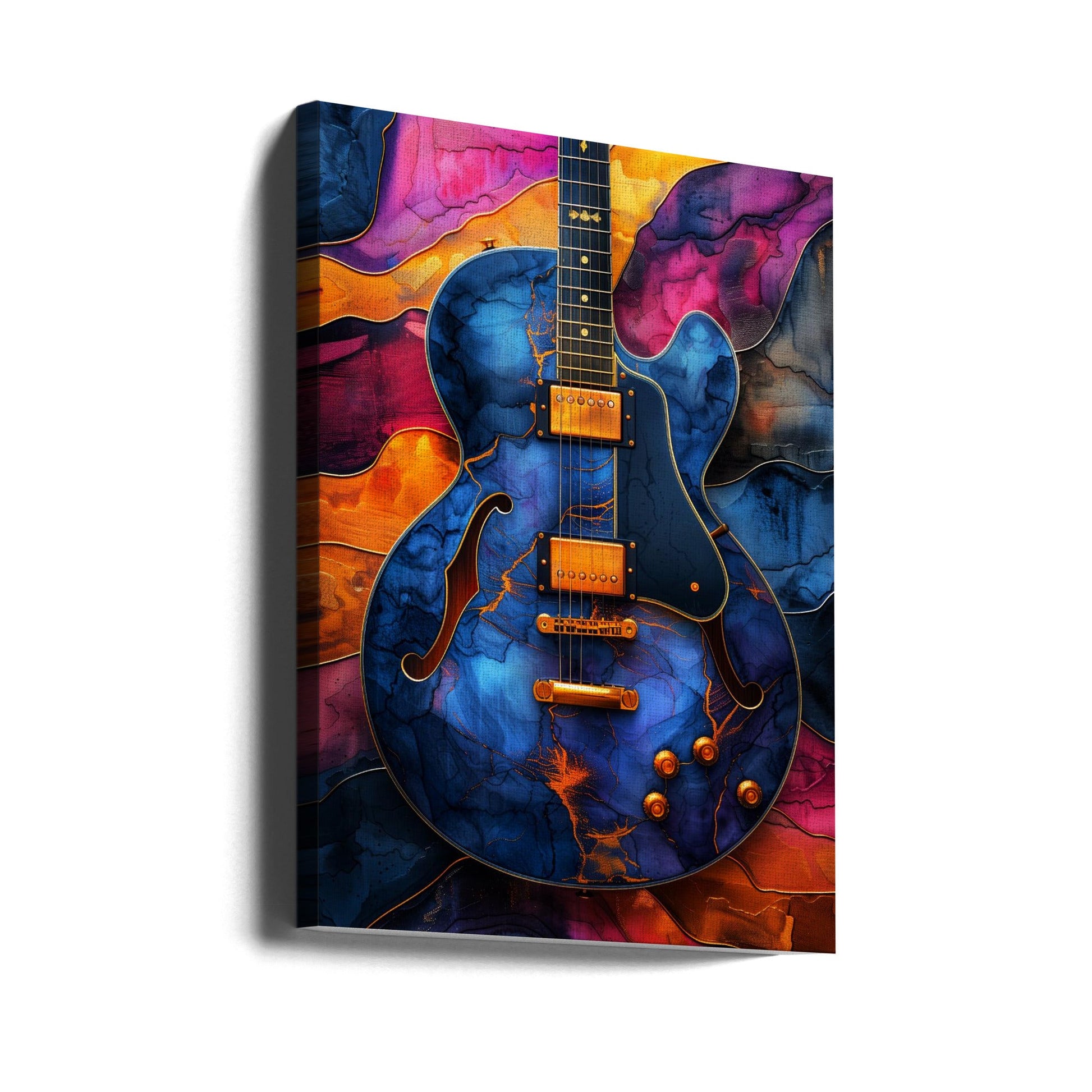 Music Guitar 5 Wall Artwork Gallery Wrapped (Ready to Hang)