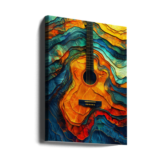 Music Guitar 6 Wall Artwork Gallery Wrapped (Ready to Hang)