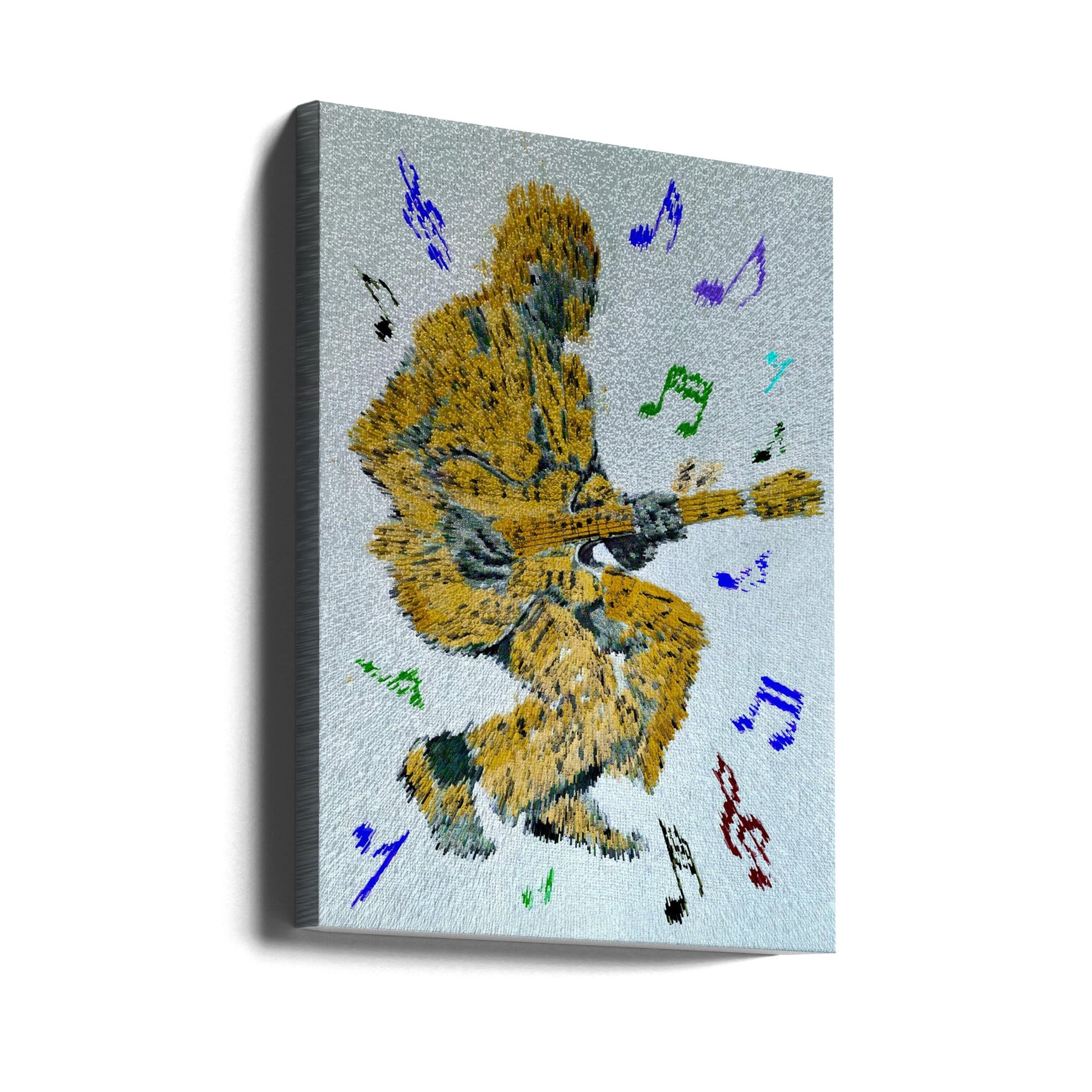 Guitarist Music Notes Wall Artwork Gallery Wrapped (Ready to Hang)
