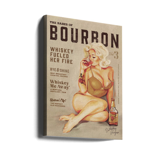 Babes of Bourbon Vol 3 Sexy Vintage Pin Up Girl Drinking Whiskey