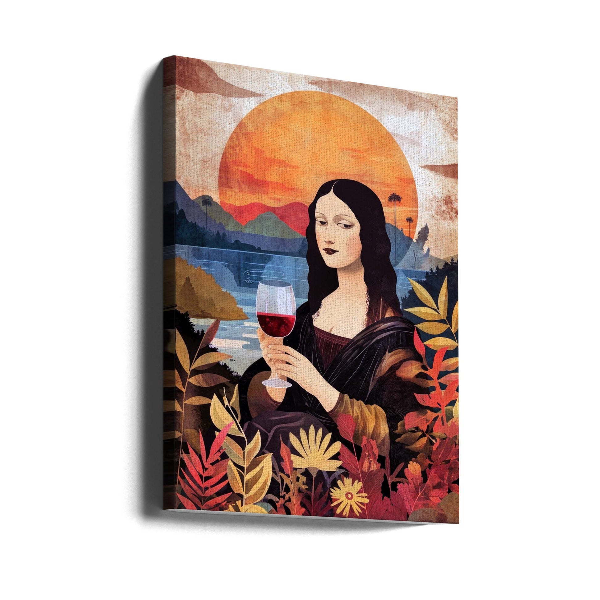 canvas prints Mona Lisa Chill Out  Watercolor Digital Painting24X36inches- Unframed