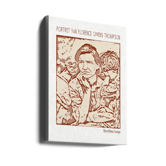 canvas prints Line Art Minimalist – Portret Van Florence Owens Thompson – Dorothea Lange24X36inches- Unframed