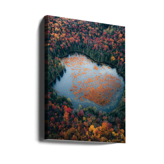 Wall art Autumn at the Lake-24X36inches-Gallery Wrapped (Ready to Hang)