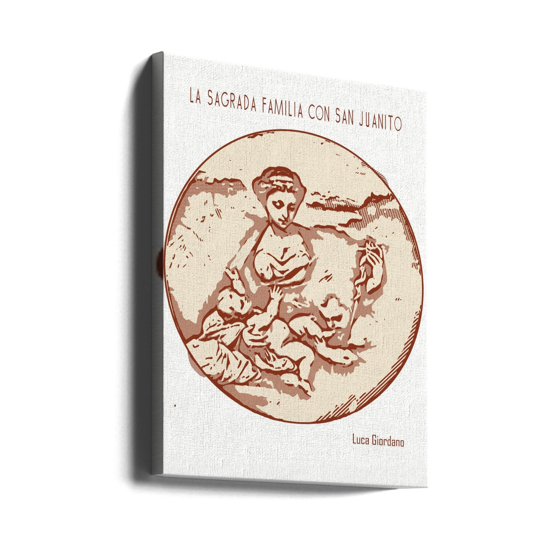 canvas prints Line Art Minimalist – La Sagrada Familia Con San Juanito – Luca Giordano24X36inches- Unframed