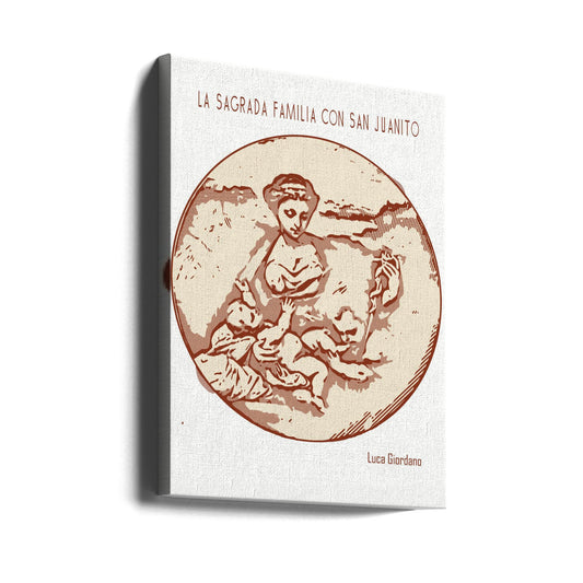 canvas prints Line Art Minimalist – La Sagrada Familia Con San Juanito – Luca Giordano24X36inches- Unframed