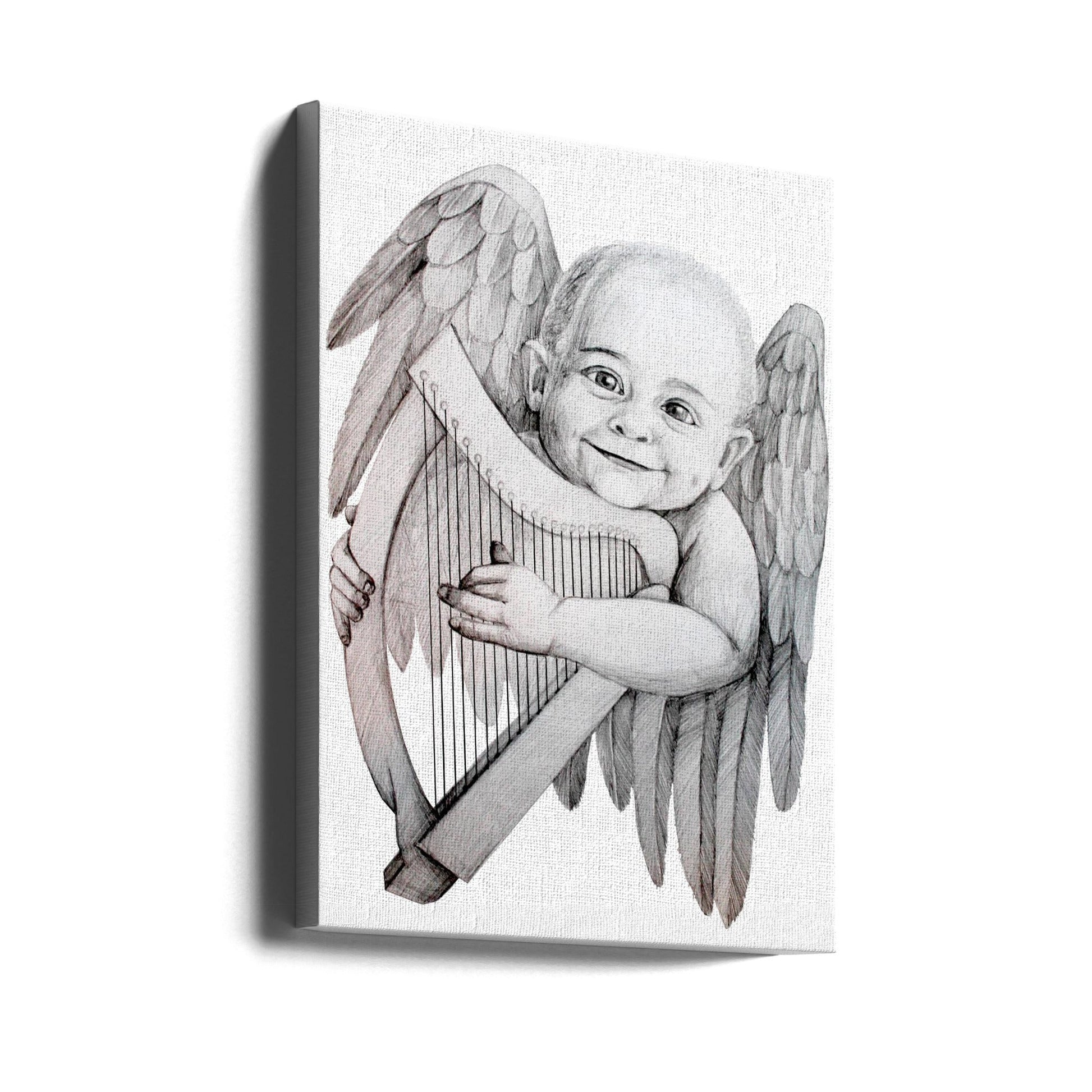 canvas prints Joyfully Playing A Harp24X36inches- Unframed