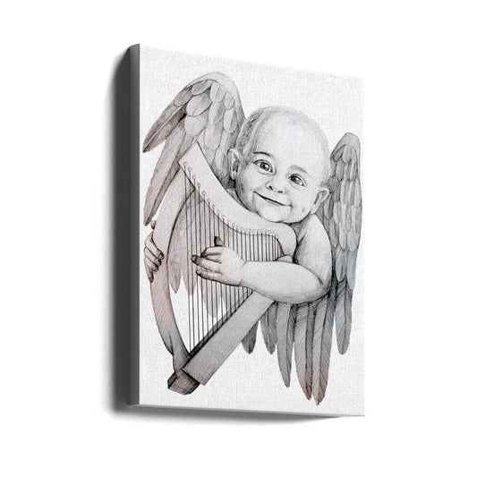 canvas prints Joyfully Playing A Harp24X36inches- Unframed
