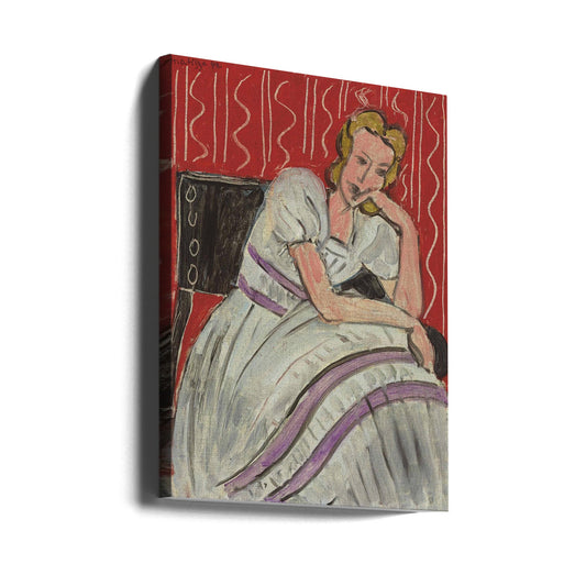 Artwork  Jeune Femme Assise En Robe Grise 16X20-inches