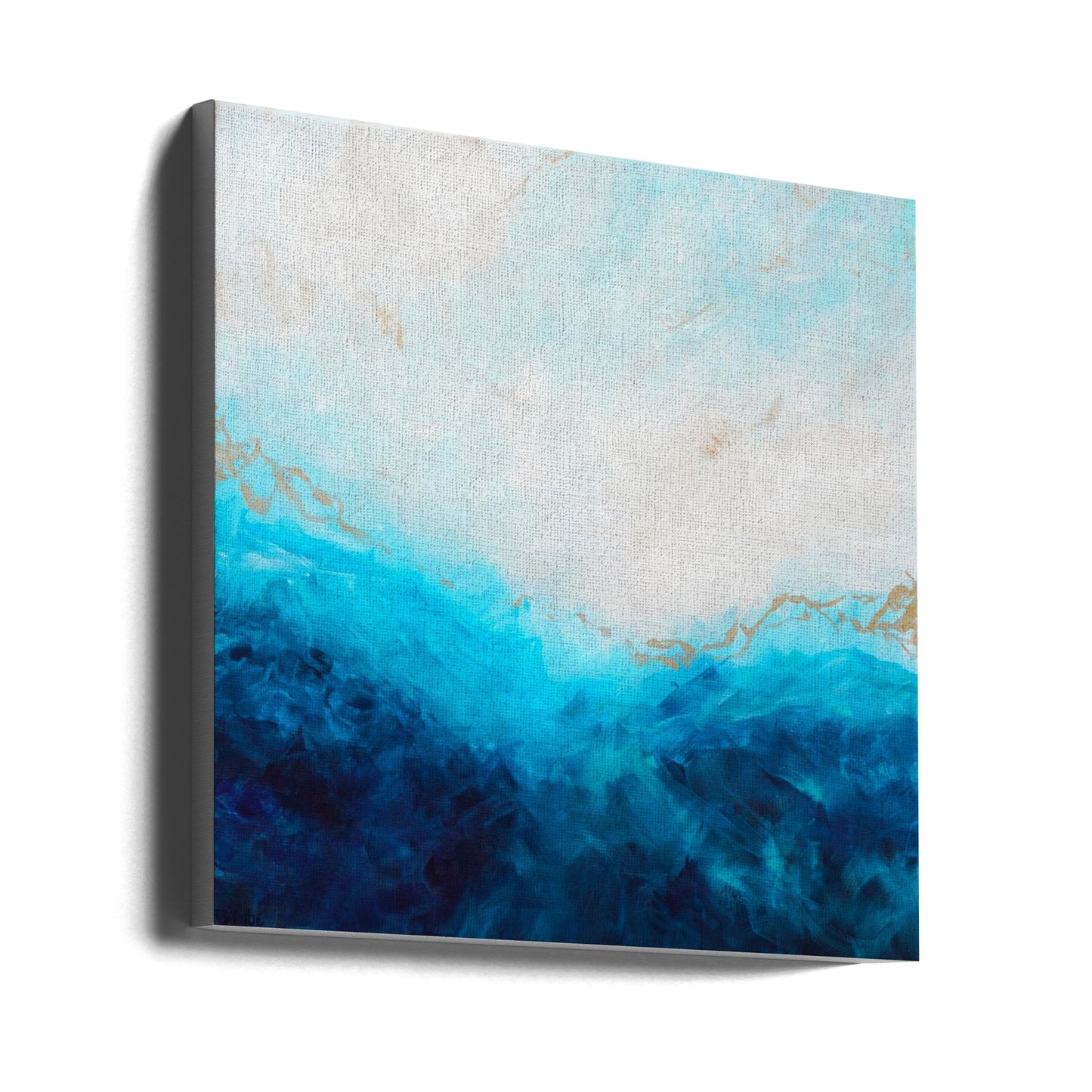 Blue Sea, golden Sunlight 1 Abstract Wall Artwork Gallery Wrapped (Ready to Hang)