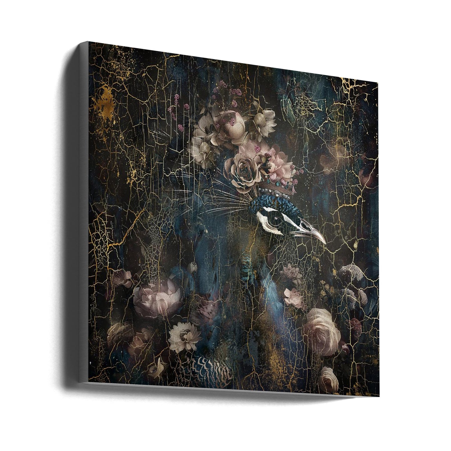 Peacock Animal Vintage Art Illustration Wallart 2 Wall Artwork Gallery Wrapped (Ready to Hang)