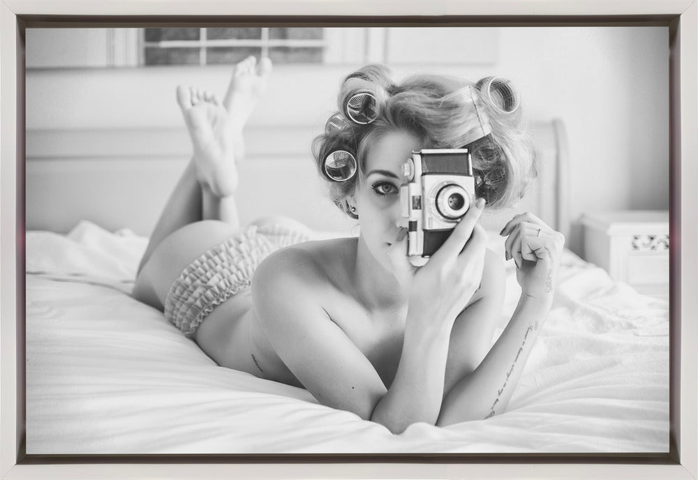 Artwork- A chick, a click, and a curl-36X24inches-Gallery Wrapped (Ready to Hang)