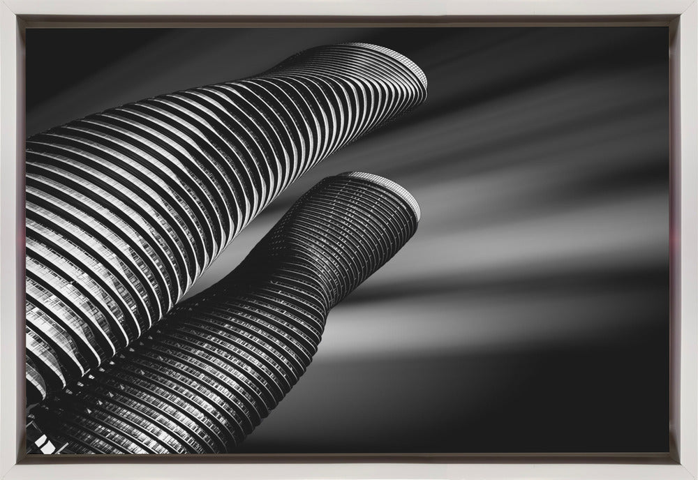 Twisted Towers Mississauga Wall Artwork In Black Floating Frame