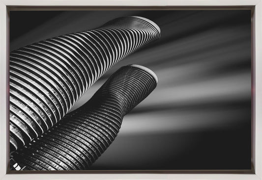 Twisted Towers Mississauga Wall Artwork In Black Floating Frame