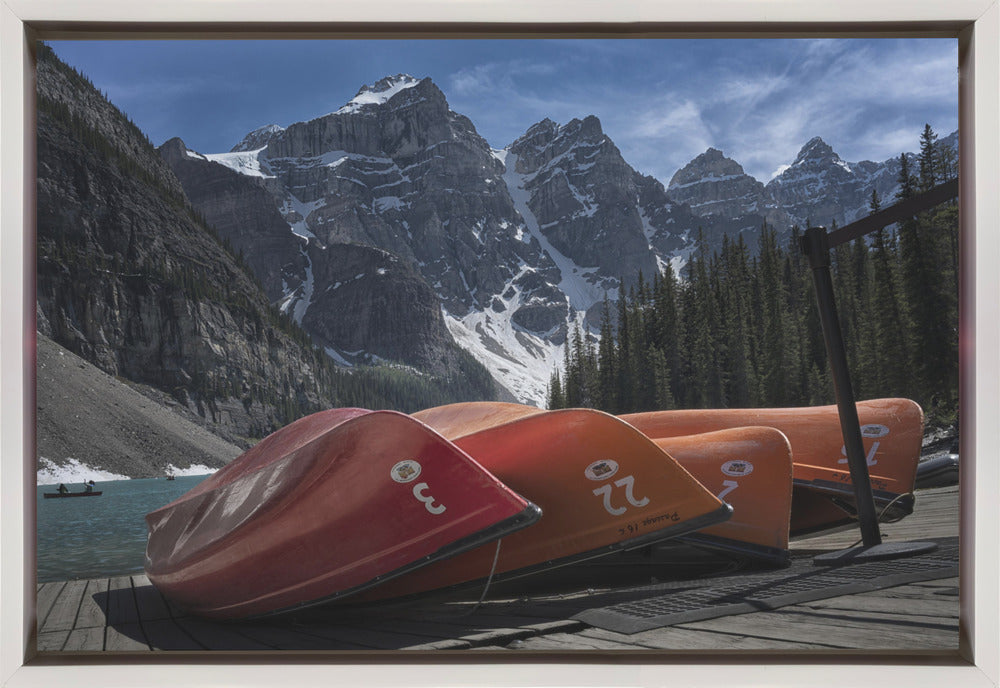 Wall art Four peaks-36X24inches-In Black Floating Frame