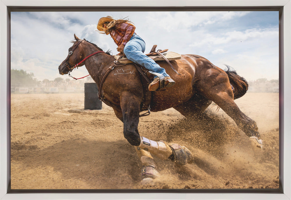 Bending Horse Wall Artwork In Black Floating Frame