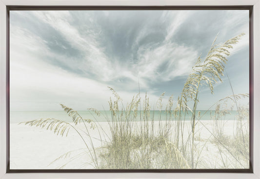 Heavenly calmness on the beach Wall Artwork In Black Floating Frame