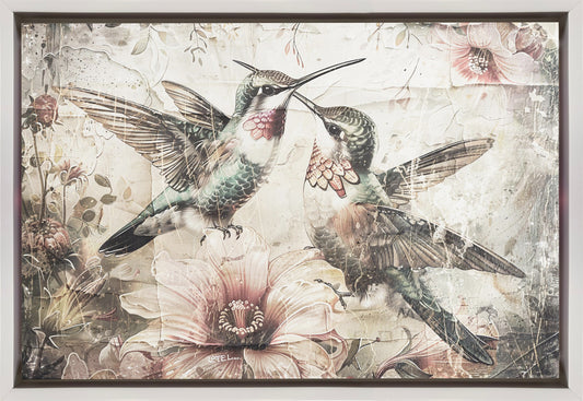 Bird Birds Animal Vintage Art Illustration Wallart 10 Wall Artwork In Black Floating Frame